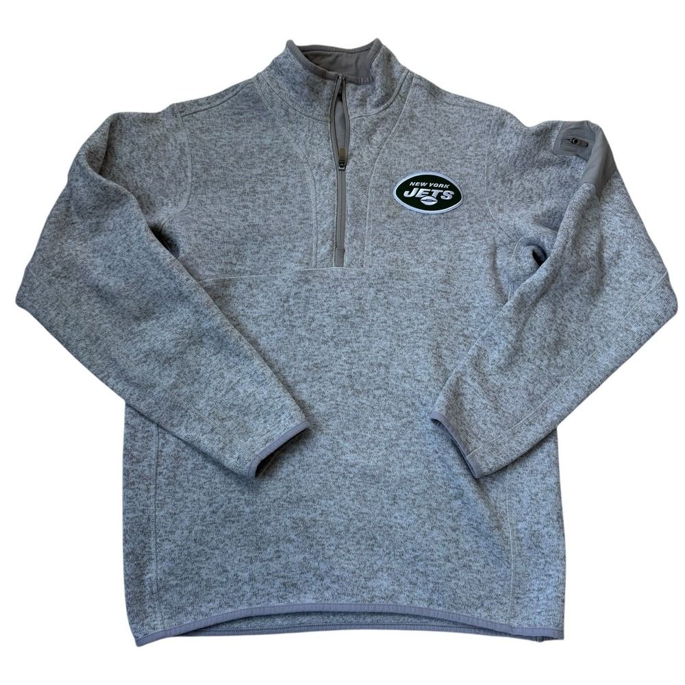 NY Jets Heather Gray 1/4‎ Zip Pullover Large